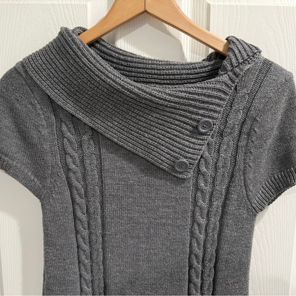 VTG Gray Cable Knit Sweater Dress Y2k - Picture 2 of 5